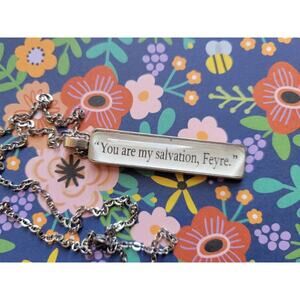 You Are My Salvation pendant necklace from Court of Thorns and Roses book pages